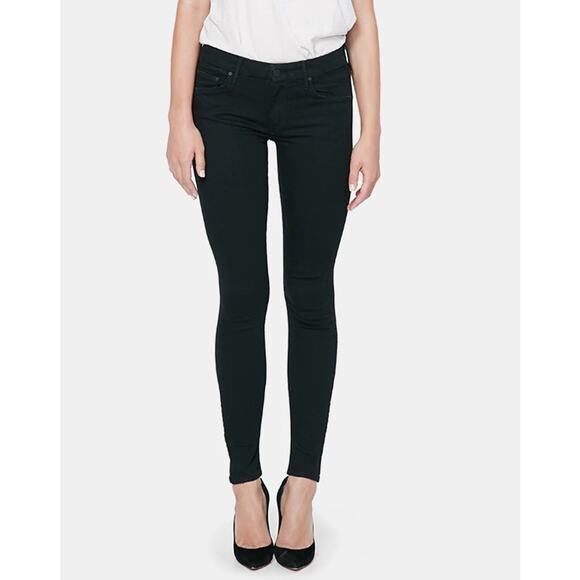 Mother The Looker Mid Rise Skinny Not Guilty Black Jeans Size 26 NWT - Picture 1 of 11